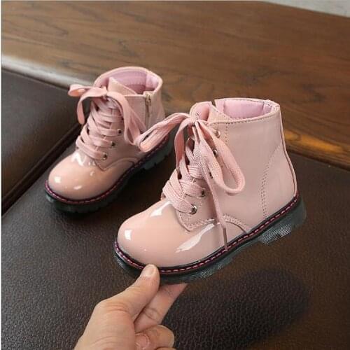 Kids Boots Leather New Autumn Fashion Floral Flower Print Children Baby Martin Boots Cute Casual Girls Boots Shoes EU 21~30