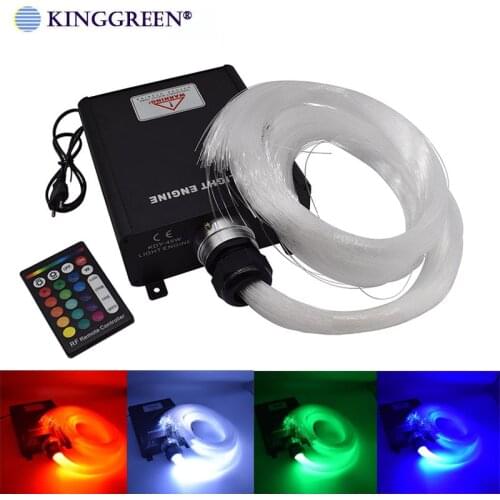 RGB LED 45W fiber optic light engine + 24key IR remote controller + 500PCS 0.75mm 2m end glow PMMA fiber optic cable