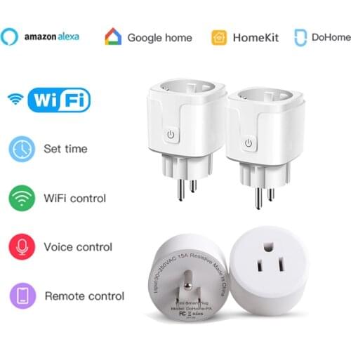 EU US Wifi Smart Plug Socket Outlet Smart Home Timer Remote Voice Control Work With Siri Alexa Google Home Homekit Dohome APP