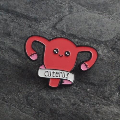 Feminism hurray ! Cartoon Cuterus Uterus Enamel pins Brooches Badge Lapel pin Accessories Girl power Women' Rights Feminist Gift