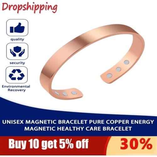 Pure Copper Energy Magnetic bangle Healthcare Bracelets fashion Bangle Jewelry Fitness Balance Rose Gold Color for Men women