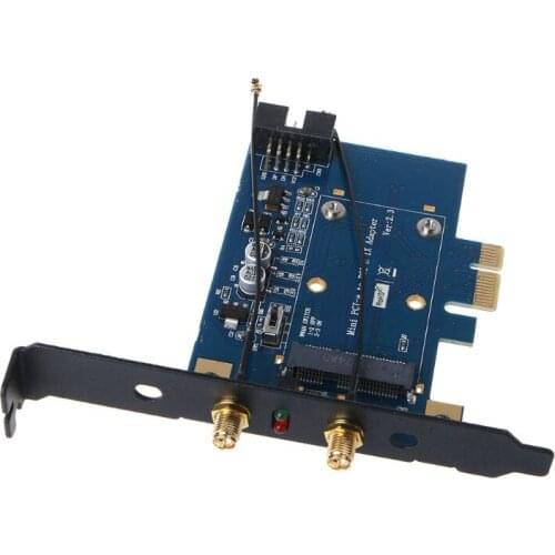 Mini PCI-E PCI Express to PCI-E 1x Adapter with SIM Card Slot for WiFi 3G/4G/LTE Wireless Card Converter