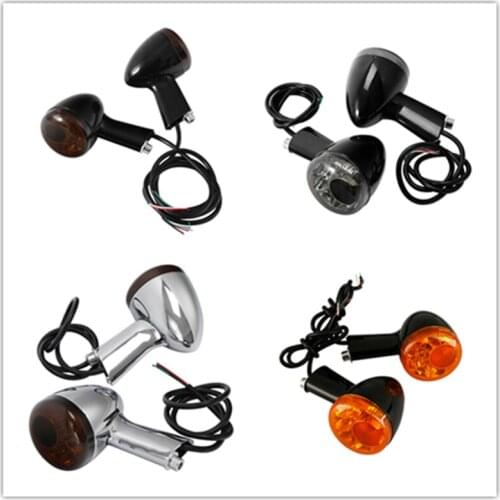 Motorcycle Amber Rear LED Turn Signal Lights For Harley XL883 XL1200 Sportster 92-16 95 99 chrome/black