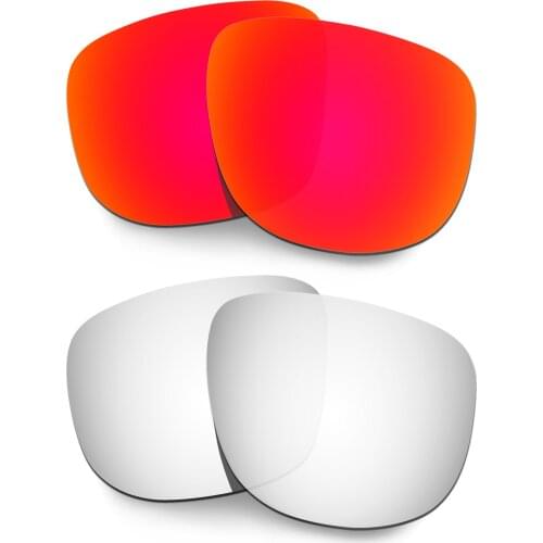 HKUCO Polarized Replacement Lenses For Holbrook R Sunglasses Red/Silver 2 Pairs