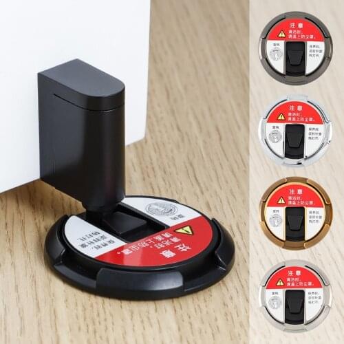 Adjustable Spin Mechanical Door Stops Zinc Alloy Door Stopper No Punching Hidden Buffer Holders Doorstop Furniture Hardware
