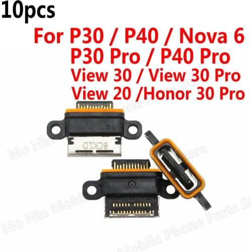 10pcs New USB Plug Charging Port Connector Socket For Huawei P30 P40 Pro Honor View 20 30 pro Nova 6 Honor 30Pro