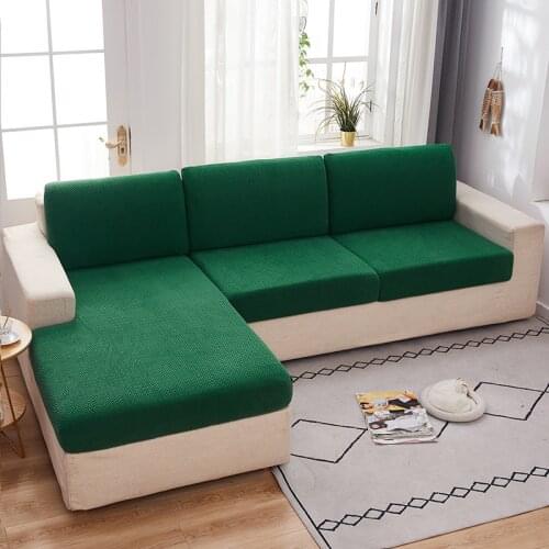 Solid Color Sofa Seat Cushion Cover Chair Cover Pets Kids Furniture Protector Stretch Washable Removable Slipcover 1/2/3/4 Seat