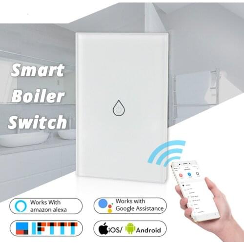 WiFi Smart Boiler Switch Water Heater Smart Life Tuya APP Remote Control Amazon Alexa Echo Google Home Voice Control Glass Panel