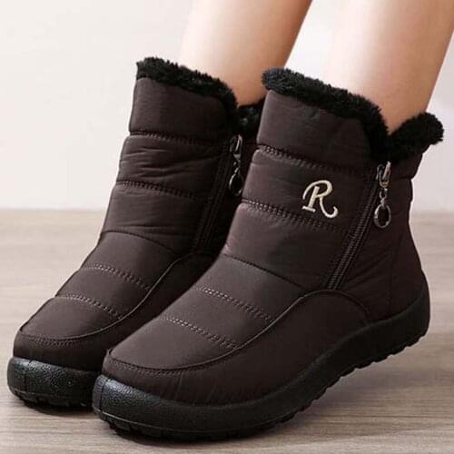 2020 Snow Boot Womens Shoes Zipper Women Winter Warm Boots For Women Plush Furry Waterproof Woman Fashi