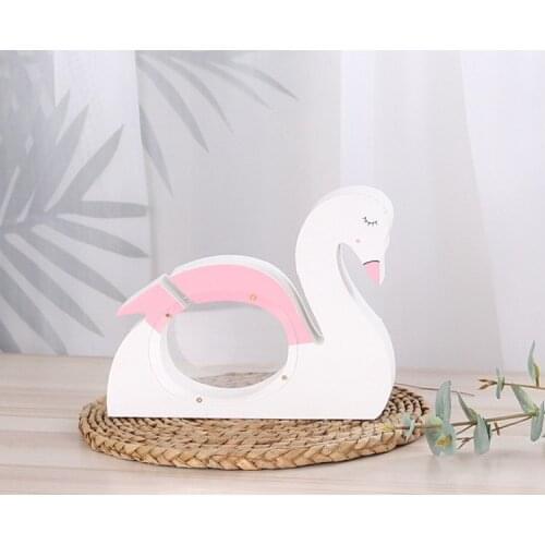 1PC Creative Pink Swan Piggy Bank Cartoon Cute Money Box For Kids Exquisite Decoration salvadanaio Children Birthday Gift MA 030