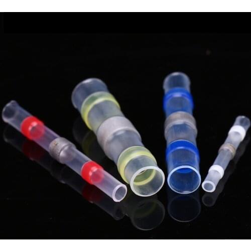 10/50 Pcs Solder Seal Wire Connectors Heat Shrink Solder Butt Connectors Kit Automotive Marine Insulated Solder Connector