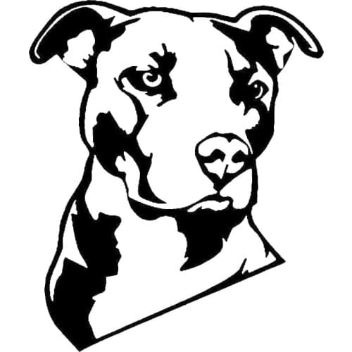 12.7*15.2CM Pitbull Creative Cartoon Dog Vinyl Decal Cool Animal Decorative Glass Car Sticker Black/Silver C6-1738
