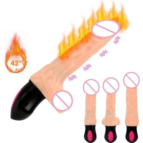 12 Mode Woman Heating Female Masturbation Realistic Dildo Vibrator Vagina Massager Bendable Flexible for Silicone Sex Toys