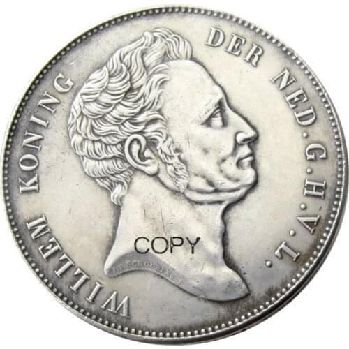 1840 Netherlands 2.5 Gulden Silver Plated Copy Coin