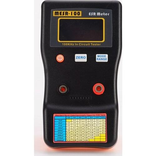 AutoRanging ESR Electrolytic Capacitor Low Ohm Meter Electronic Capacitive Resistance Tester 0.01 to 100R Online Test MESR-100