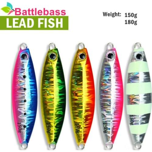 BATTLEBASS 2021 NEW 1PC Metal Jig Fishing Lure Slow Cast Jigging Spoon 150G 180G Artificial Shore Zinc Alloy Bait Tackle