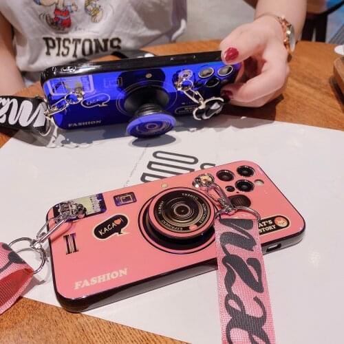 Fashion Fold Holder Silicone Case For OnePlus 9 OnePlus 8T OnePlus 8 Pro OnePlus 7 Pro OnePlus 6T OnePlus 5T Retro Camera Case