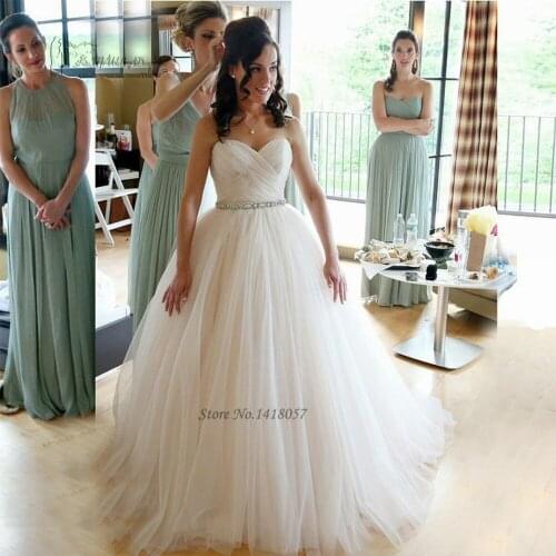 Cheap Wedding Dress Tulle Vestido de Noiva Barato Ball Gown Bride Dresses Louisvuigon Belt Wedding Gowns 2016 Robe de Mariee