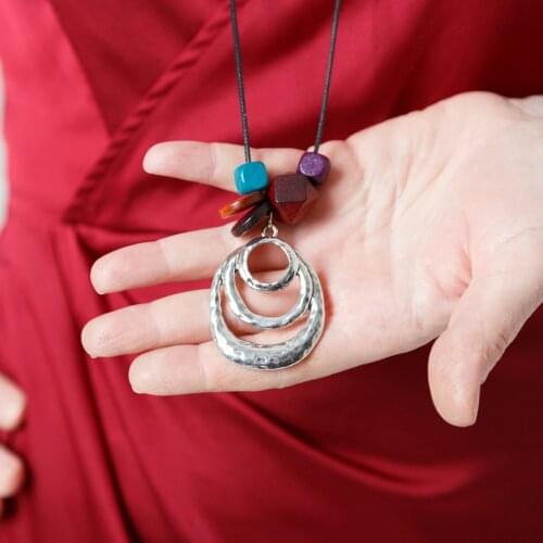 Wood Beads Long Necklace for Women Jewelry Vintage Statement necklaces & pendants Rope Chokers Alloy Jewellery Suspension 2020