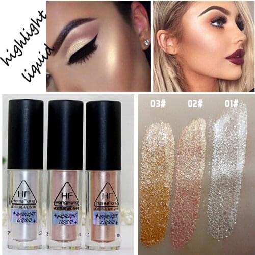 6PCS/LOT Hengfang Face Highlighter Waterproof Contour Make Up Glitter Brighten Shimmer Glow Liquid Highlighters Makeup