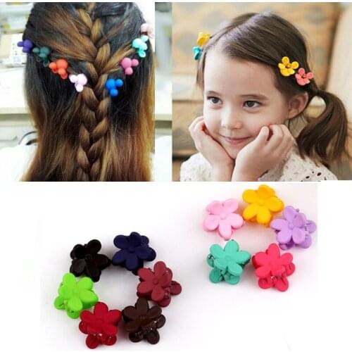 Hylidge 50PCS/Lot Cute Frosted Flowers Small Hair Clips for Girls Baby Toddler Plum Hair Claws Korean Baby Hair Accessories
