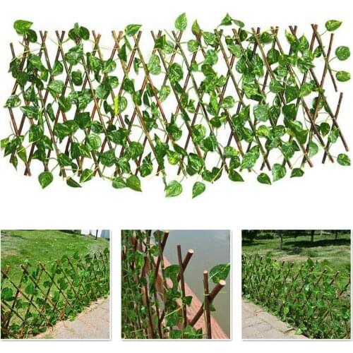 Artificial Faux Green Leaves Hedge Home Fence Vine for Household Garden Decor Plastic Fake Plants Party Supplies Wedding Decor
