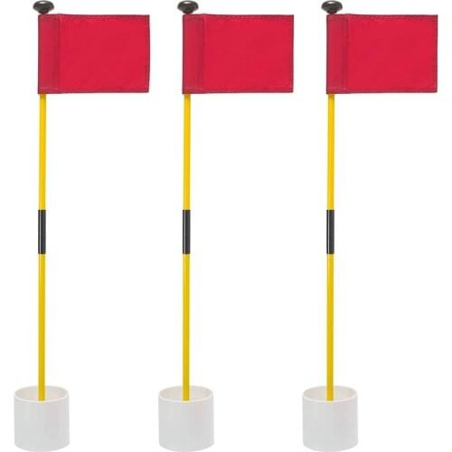 3 Pcs Backyard Practice Golf Hole Pole Cup Flag Sticks,Golf Putting Flagpoles,Golf Flag,Golf Accessories
