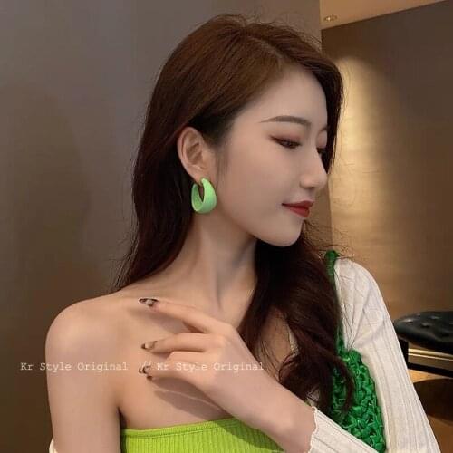 Summer Candy Color C-shaped Simple Fashion Earrings Female New Personality Design Exaggerated Earrings Accessories for Women