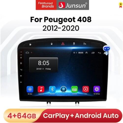 Junsun V1 Pro 4G+64G Android 9.0 4G Car Radio Multimedia Player For Peugeot 408 308 308S 2012 -2020 GPS no 2din autoradio