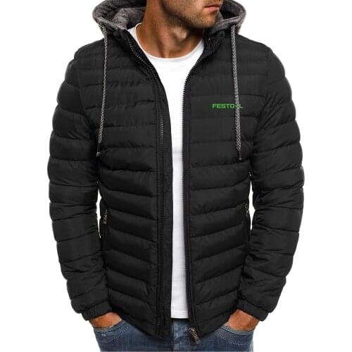 2021 New Festool Tools Jacket Men Long Sleeve Outerwear Clothing Warm Coats Quilted Padded Thick Parka Slim Fit Windbreaker