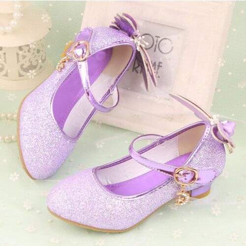 New Bow Sequined Cloth Latin Dancing Shoes Party Hard Bottom Outdoor Dance Shoes for Kids Girl Children 4 Color swholesale C55
