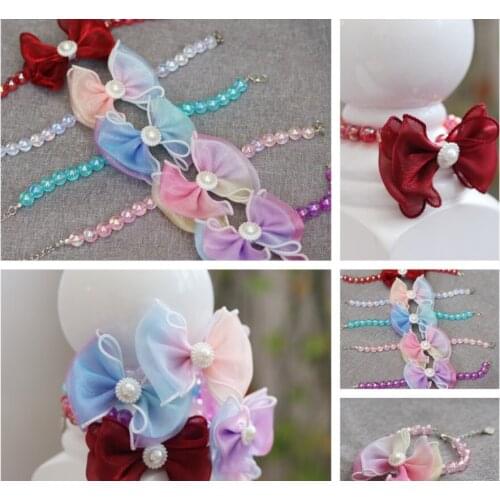 Pet collar gradient pet bow cat collar dog necklace pet Wedding Jewelry Necklace accessories dog products