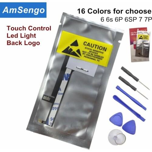 Touchable Led logo Light for iPhone 6 6s 6Plus Back Led Logo Night Glow for iPhone 7/8 7Plus/8Plus led Logo 16 colors Free Tools