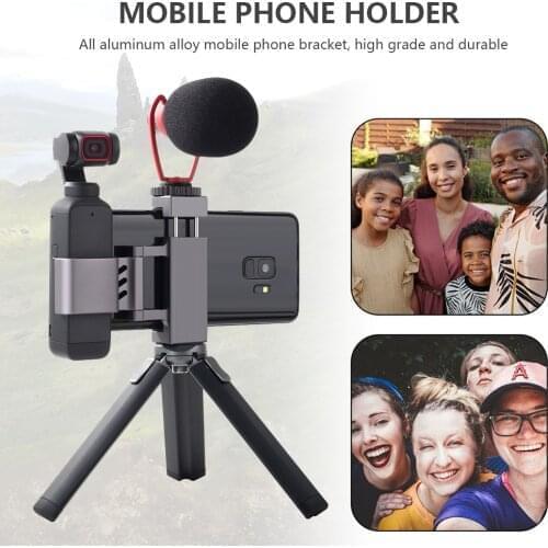 Aluminum Alloy Mobile Phone Bracket Mount Desktop Tripod for DJI Osmo Pocket Camera Phone Clip Holder Pocket Camera Accessories