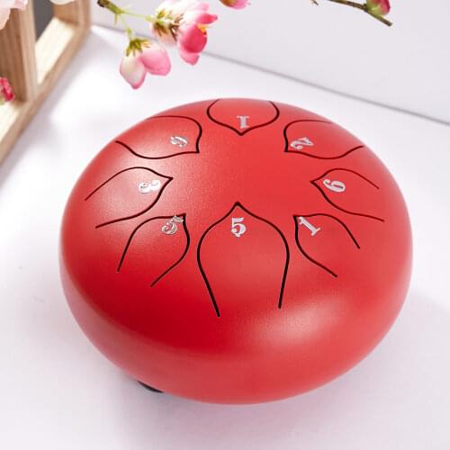 Steel Tongue drum 8 Notes 6 Inches Lotus Style Music Instrument Percussion Hand Pan Drum Tank Hang Drum