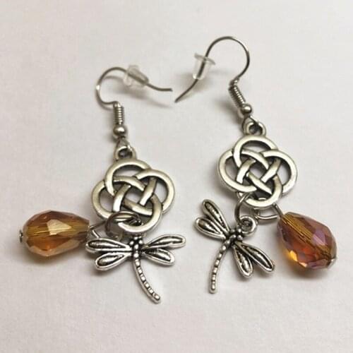 Vintage Movie Outlander Dragonfly Pendants Drop Earrings Dangel Earring Fashion Jewelry Accessories