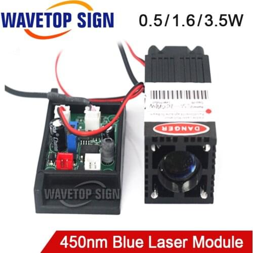 WaveTopSign 450nm Blue Laser Module 0.5w 1.6w 3.5w Laser Tube Blue Violet Laser Engraving Machine Accessories