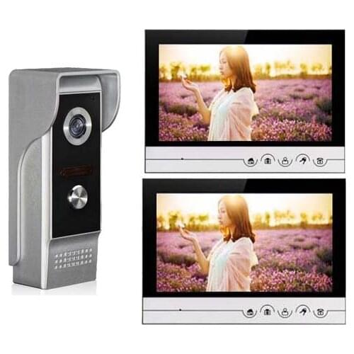 XINSILU Intercom Doorbell Home Security System 9"Color Video Door Phone Touch Key Monitor w/t SD Card Slot IR HD Camera 1V2