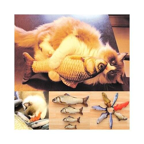 Funny Simulation Fish Cat Playing Toy Plush Realistic Chew Puppy Pet Interactive Kitten Playing Catnip Toys