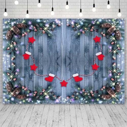 Avezano Backdrops Merry Christmas Winter Santa Sock Gloves Board Photography Backgrounds Photo Studio Photozone Photocall Decor