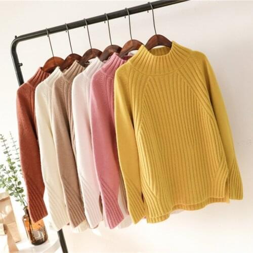 New Autumn winter thick Sweater Pullovers Women Long Sleeve casual warm basic turtleneck Sweater female knit Jumpers top M453