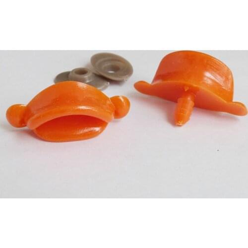 10pcs 42x18mm orange color animal duck mouth plastic toy nose & soft washer