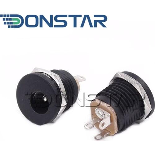 10Pcs DC Power Socket DC-022 5.5*2.5mm 5.5 x 2.5 mm DC Connector Panel Mounting DC022 DC Connector Panel Mounting Waterproof Cap