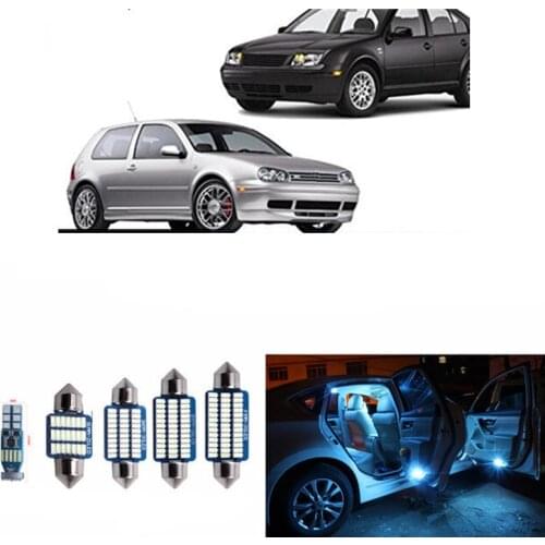 15pcs For Car Goods Accessories Canbus LED Bulb For 1999-2004 Volkswagen VW MK4 Golf 7 4 GTI Interior Lights Replacement Package