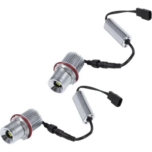 2Pcs 45W White Angle Eyes LED Marker HALO Ring Light Bulb for E39 E53 E60 E61 Super Bright Led Energy Save