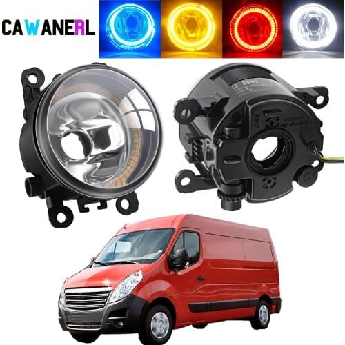 2 X Angel Eye Fog Light Assembly For Opel Movano 2000-2010 Car Front Bumper Halo Ring DRL Fog Daytime Running Lamp 20W H11 12V