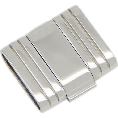 20pcs/lot hole: 15*3.2mm Stainless Steel Lock Clasp For Flat Leather Cord Bracelet Connector DIY Jewelry Findings Closures diy