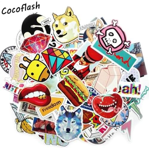 Hot Sale 200Pcs Mixed Cool Funny Stickers for Luggage Laptop Car Styling Waterproof Cool Sticker Bike Trunk Guitar Decals