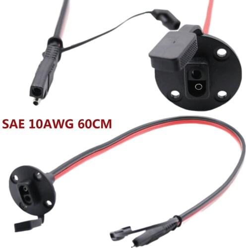 60cm 10AWG SAE To 2 Pin Quick Connect Disconnect with Cap Power Automotive Weatherproof Solar Panel Mount Cable with Screw Holes