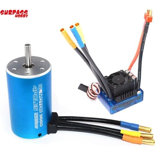 RC 3660 4300KV/3800KV/3100KV Sensorless Brushless Motor with 80A ESC for 1/10 RC Rally Car